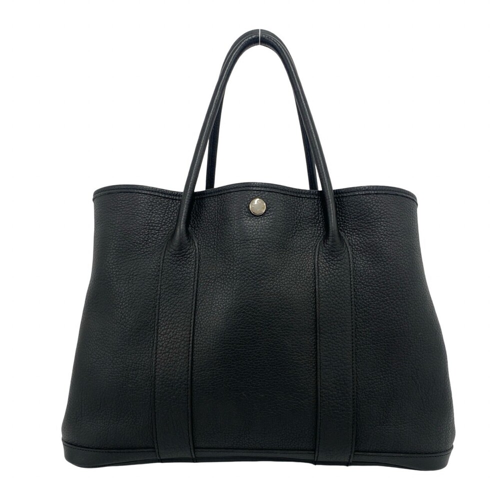 HERMES Garden Party Negonda Leather Tote Bag, Handbag, Business Black 54142